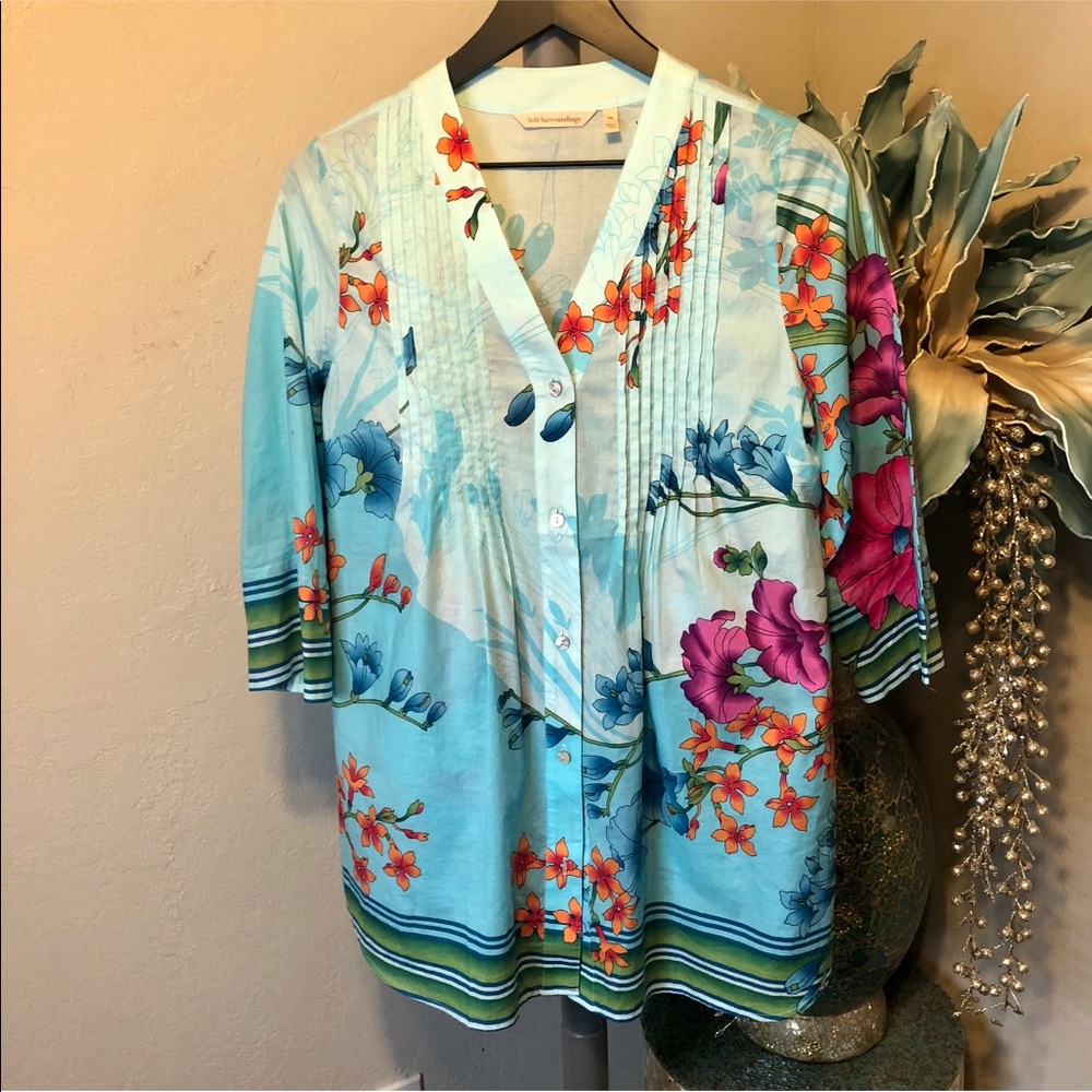 Soft Surroundings tropical floral tunic Size Small - Picture 2 of 7